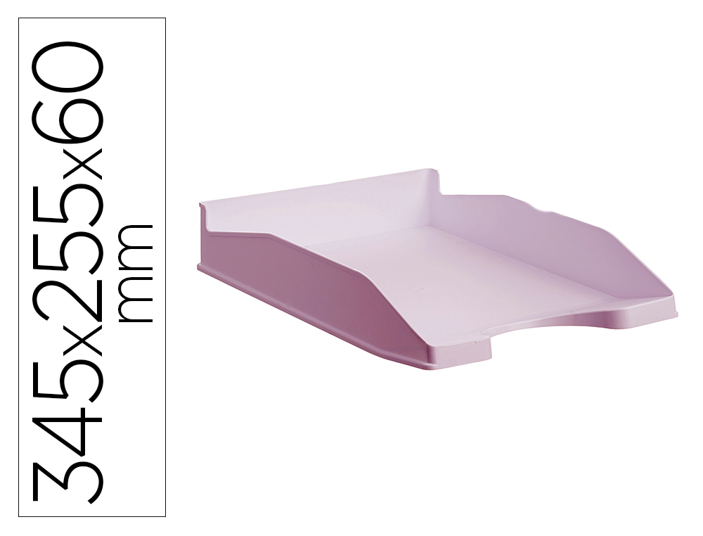 BANDEJA SOBREMESA ARCHIVO 2000 ANTIMICROBIANA PLASTICO APILABLE 3 POSICIONES DIN A4 Y FOLIO ROSA 345X255X60 MM