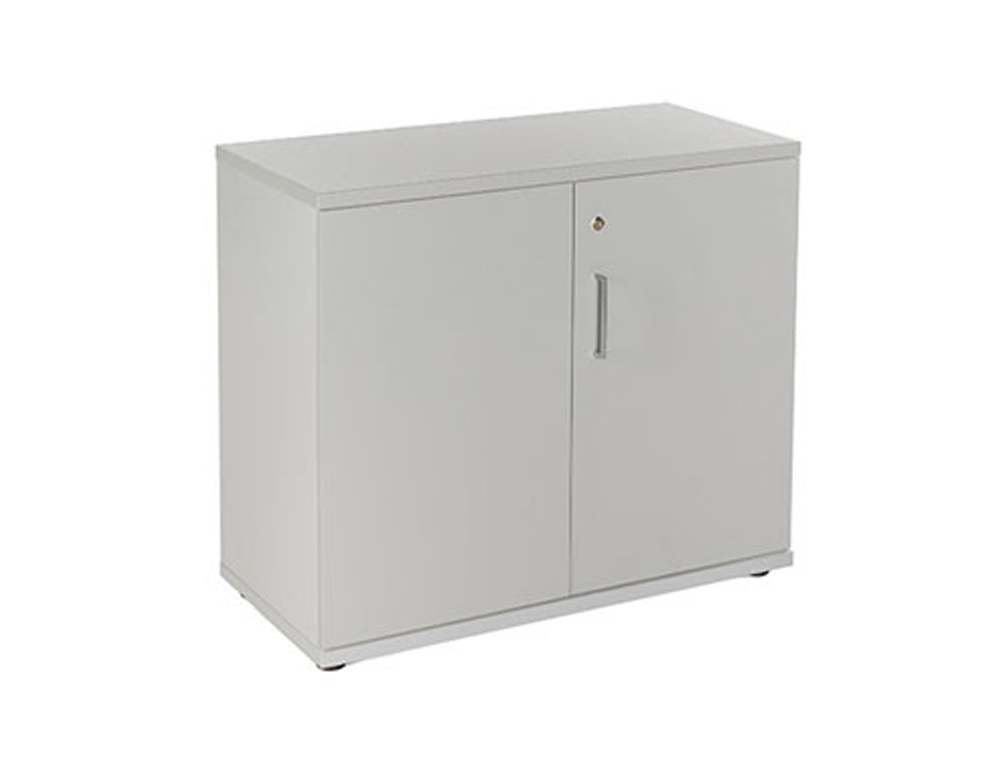 ARMARIO ROCADA CON DOS PUERTAS Y UN ESTANTE SERIE STORE 78X90X45 CM ACABADO GRIS/GRIS