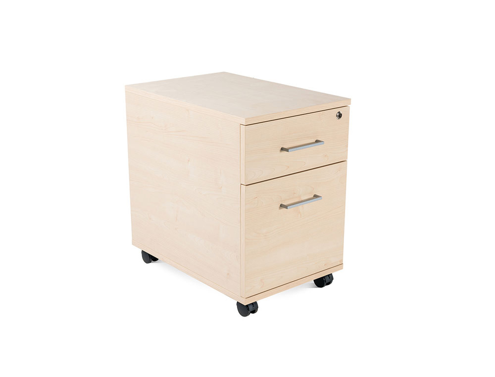 CAJONERA ROCADA CON UN CAJON Y UN CARPETERO SERIE STORE 60X40X60 CM ACABADO HAYA/HAYA