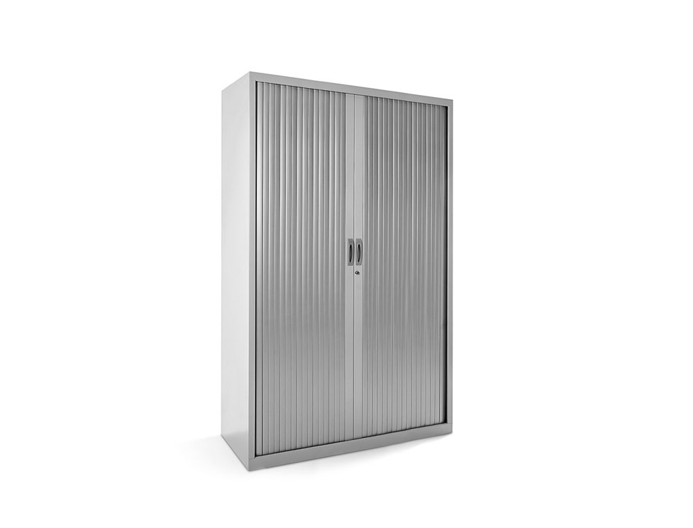 ARMARIO METALICO ROCADA DOS PUERTAS TIPO PERSIANA CON CUATRO BALDAS SERIE STORE 198X120X45 CM GRIS/GRIS